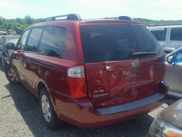 KNDMB233076170931 - 2007 KIA SEDONA EX BURGUNDY photo 3