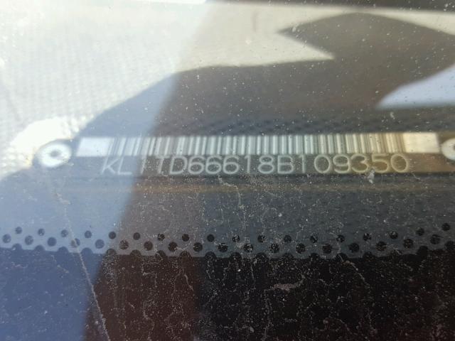 KL1TD66618B109350 - 2008 CHEVROLET AVEO BASE Gris photo 10