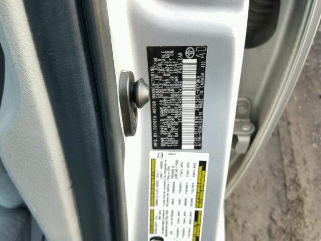 2T1BU40E49C024398 - 2009 TOYOTA COROLLA BA SILVER photo 10