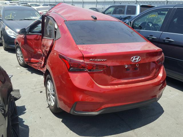 3KPC24A32JE029645 - 2018 HYUNDAI ACCENT SEL RED photo 3