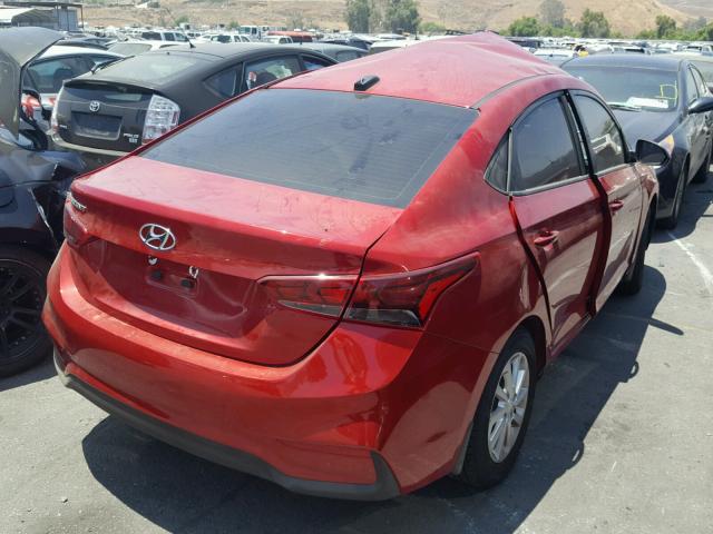 3KPC24A32JE029645 - 2018 HYUNDAI ACCENT SEL RED photo 4