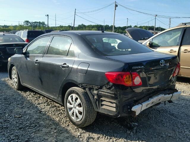 1NXBU4EEXAZ356096 - 2010 TOYOTA COROLLA BA BLACK photo 3