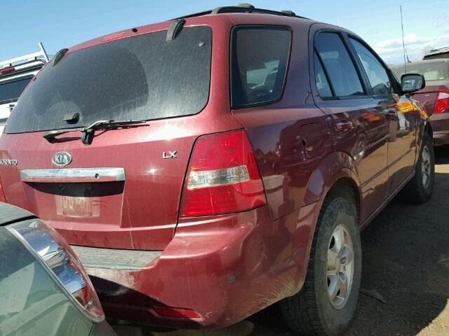 KNDJC736575693990 - 2007 KIA SORENTO RED photo 4