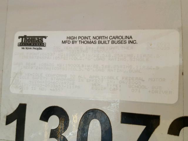 4UZAAXDG46CV69762 - 2006 FREIGHTLINER CHASSIS FS 黄色 照片 10