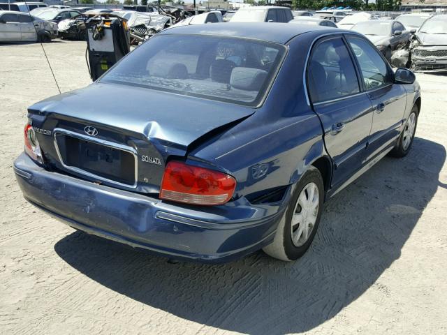 KMHWF25S74A018103 - 2004 HYUNDAI SONATA GL BLUE photo 4