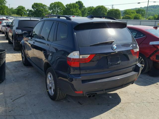 WBXPC93497WF24642 - 2007 BMW X3 3.0SI BLACK photo 3