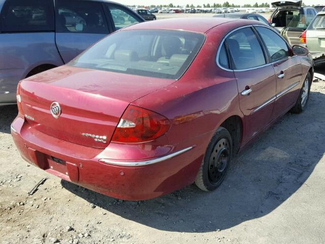 2G4WD532X51325402 - 2005 BUICK LACROSSE C MAROON photo 4