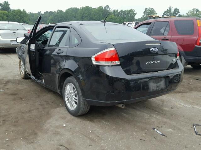 1FAHP35N29W259299 - 2009 FORD FOCUS SE BLACK photo 3