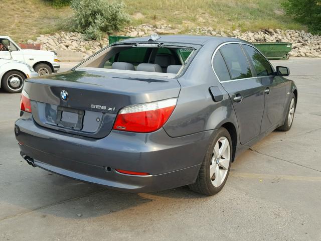 WBANV13548CZ52365 - 2008 BMW 528 XI GRAY photo 4