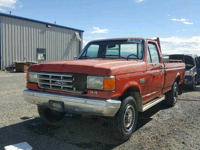1FTHF26L9HPA57685 - 1987 FORD F250 RED photo 2