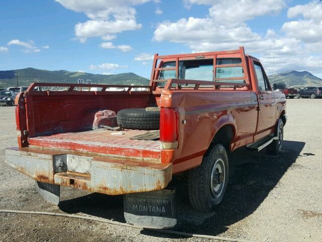 1FTHF26L9HPA57685 - 1987 FORD F250 RED photo 4
