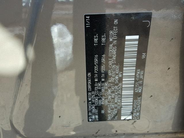 JTLZE4FE1FJ067636 - 2015 TOYOTA SCION XB Qəhvəyi foto 10