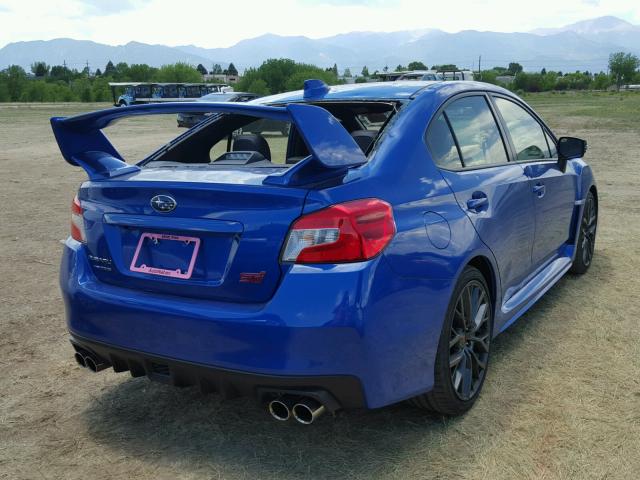 JF1VA2M61J9837405 - 2018 SUBARU WRX STI BLUE photo 4