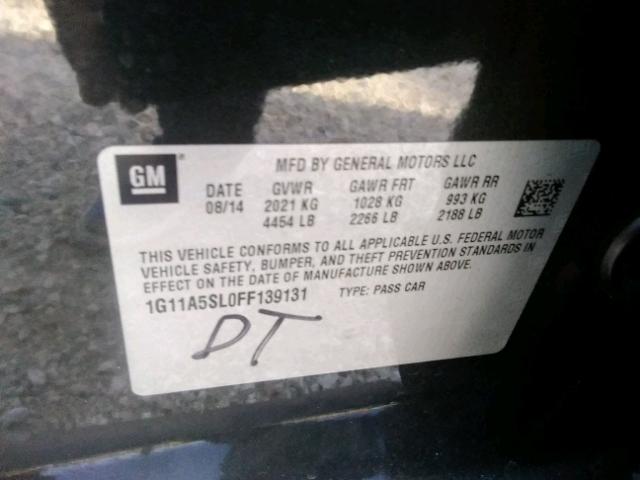 1G11A5SL0FF139131 - 2015 CHEVROLET MALIBU LS BLUE photo 10