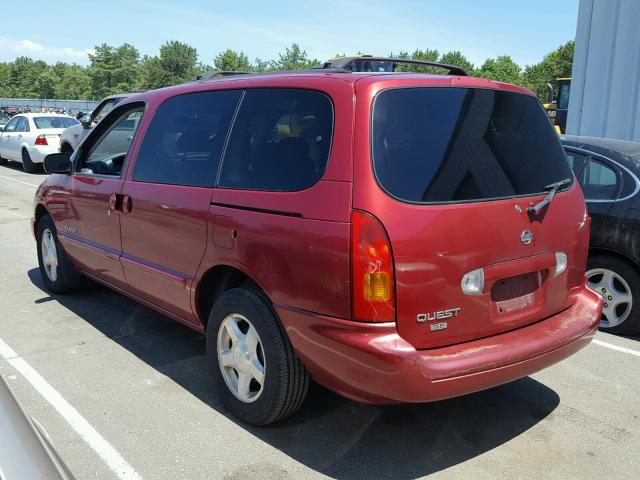 4N2XN11TXXD841631 - 1999 NISSAN QUEST SE RED photo 3