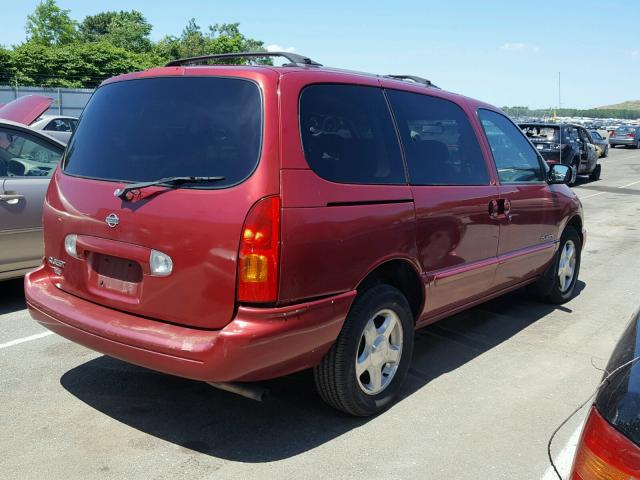 4N2XN11TXXD841631 - 1999 NISSAN QUEST SE RED photo 4