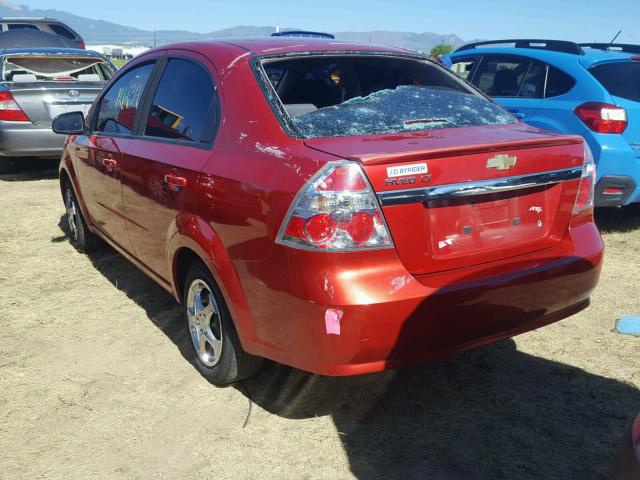 KL1TD56E69B641650 - 2009 CHEVROLET AVEO LS RED photo 3