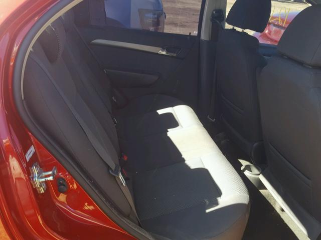 KL1TD56E69B641650 - 2009 CHEVROLET AVEO LS RED photo 6