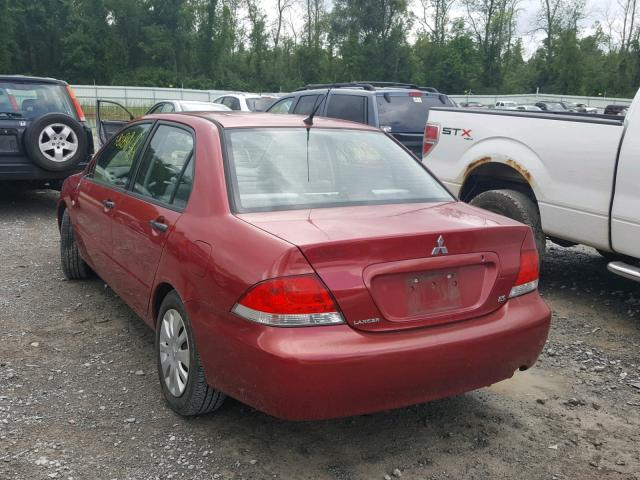 JA3AJ26E26U022520 - 2006 MITSUBISHI LANCER ES RED photo 3