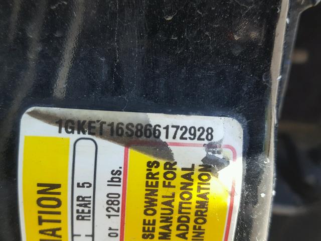 1GKET16S866172928 - 2006 GMC ENVOY XL BLACK photo 10