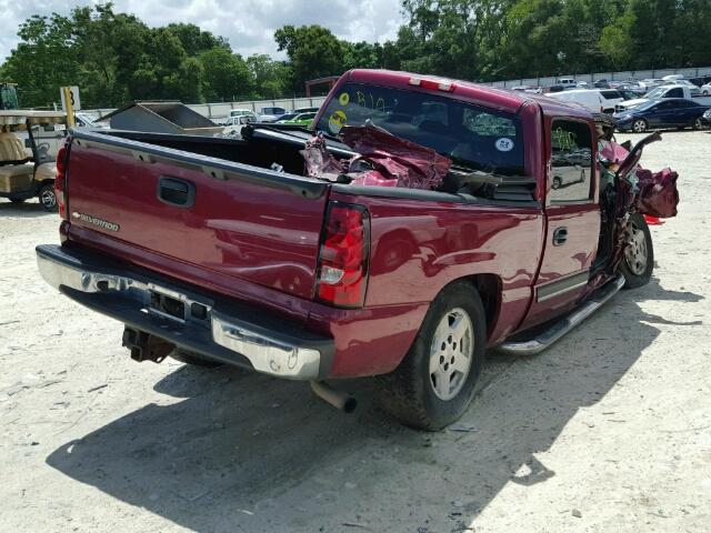 2GCEK13TX61167443 - 2006 CHEVROLET SILVERADO BURGUNDY photo 4