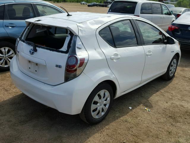 JTDKDTB3XC1509579 - 2012 TOYOTA PRIUS C WHITE photo 4