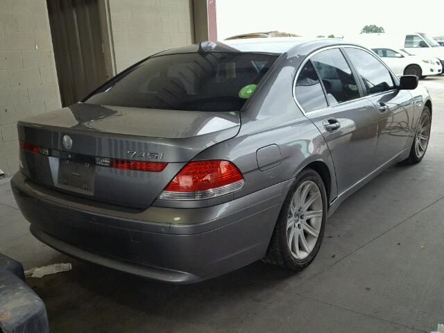 WBAGL635X5DP74351 - 2005 BMW 745 I GRAY photo 4