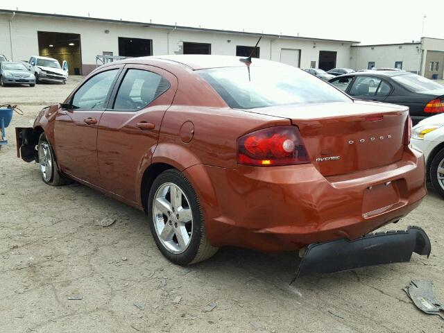 1C3CDZAB1CN272543 - 2012 DODGE AVENGER SE ORANGE photo 3