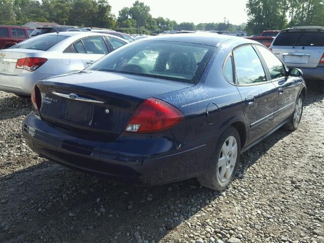 1FAFP52U91G276629 - 2001 FORD TAURUS BLUE photo 4