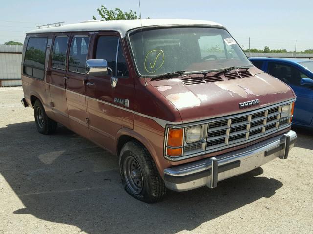 2B6HB23Y4JK160896 - 1988 DODGE RAM VAN B2 BURGUNDY photo 1