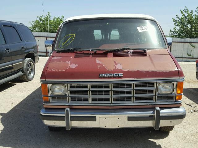 2B6HB23Y4JK160896 - 1988 DODGE RAM VAN B2 BURGUNDY photo 9