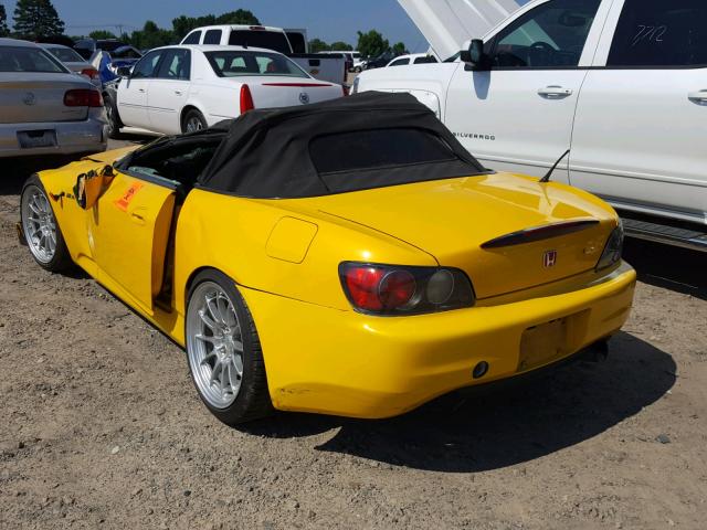 JHMAP11443T003332 - 2003 HONDA S2000 YELLOW photo 3