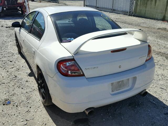 1B3ES66SX5D289918 - 2005 DODGE NEON SRT-4 WHITE photo 3