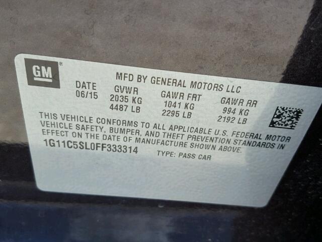 1G11C5SL0FF333314 - 2015 CHEVROLET MALIBU 1LT PURPLE photo 10