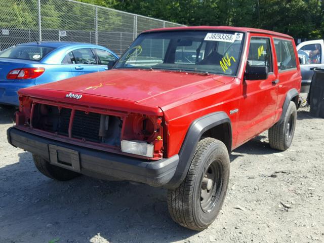 1J4FJ27P6PL503539 - 1993 JEEP CHEROKEE RED photo 2