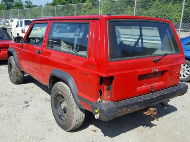 1J4FJ27P6PL503539 - 1993 JEEP CHEROKEE RED photo 3