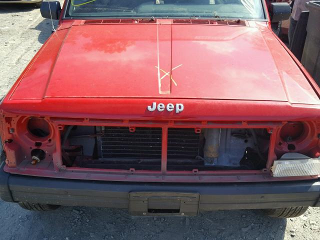 1J4FJ27P6PL503539 - 1993 JEEP CHEROKEE RED photo 7