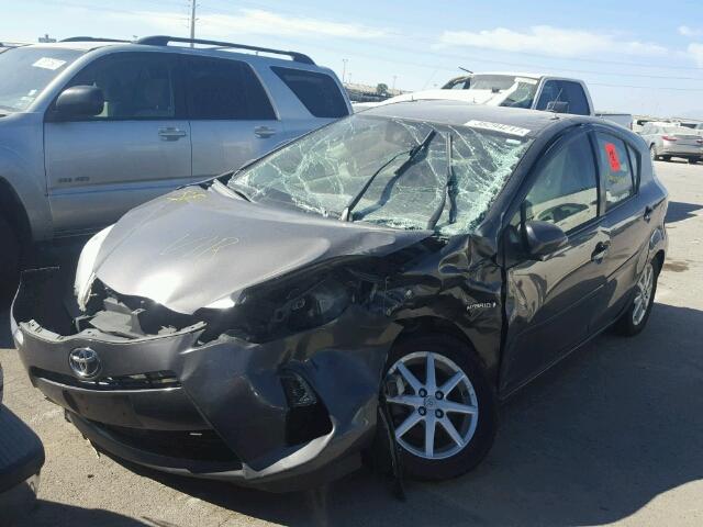 JTDKDTB37D1043837 - 2013 TOYOTA PRIUS C GRAY photo 2