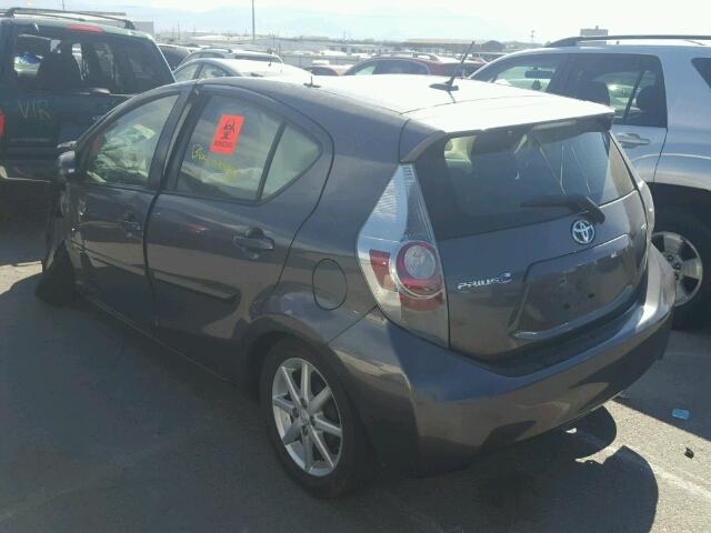 JTDKDTB37D1043837 - 2013 TOYOTA PRIUS C GRAY photo 3