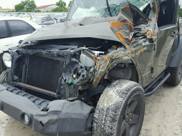1C4AJWAG3FL644227 - 2015 JEEP WRANGLER S GREEN photo 9