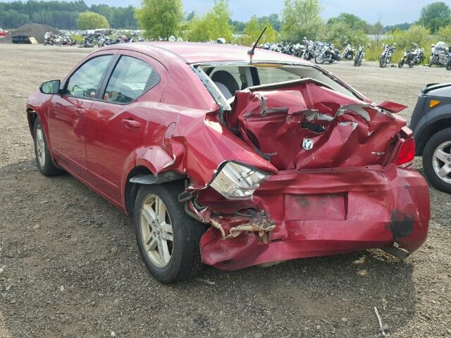 1B3LC56K88N690591 - 2008 DODGE AVENGER SX RED photo 3