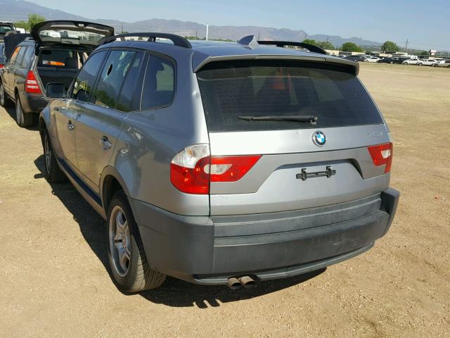 WBXPA73484WC39307 - 2004 BMW X3 2.5I SILVER photo 3