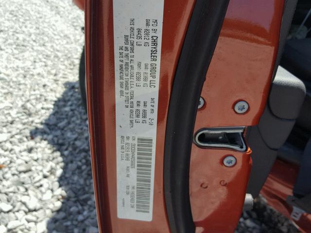 1B3CB3HA4AD566826 - 2010 DODGE CALIBER MA ORANGE photo 10