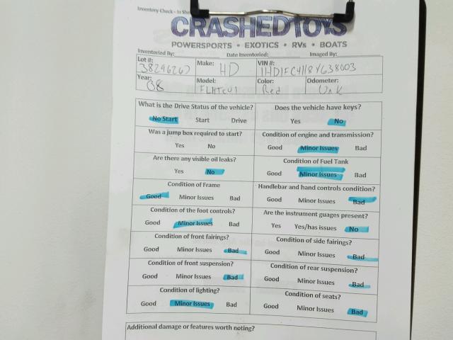 1HD1FC4118Y638003 - 2008 HARLEY-DAVIDSON FLHTCUI MAROON photo 20