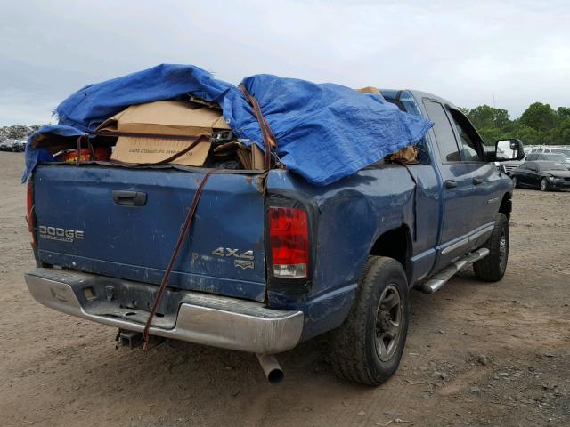 3D7KU28D74G159024 - 2004 DODGE RAM 2500 S BLUE photo 4