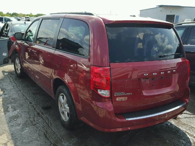 2D4RN3DG2BR700860 - 2011 DODGE GRAND CARA BURGUNDY photo 3