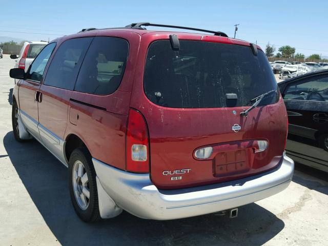 4N2ZN16T51D803040 - 2001 NISSAN QUEST SE RED photo 3