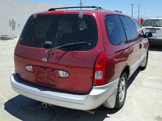 4N2ZN16T51D803040 - 2001 NISSAN QUEST SE RED photo 4