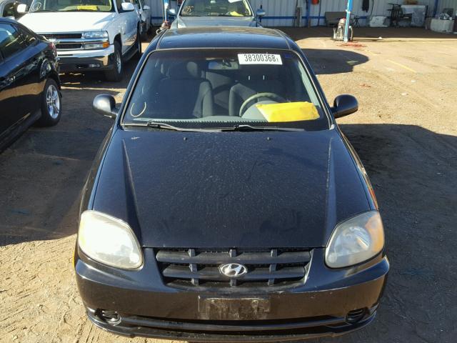 KMHCG45CX3U491088 - 2003 HYUNDAI ACCENT BLACK photo 9