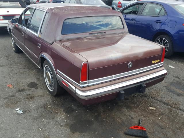 1C3XY66R8MD235099 - 1991 CHRYSLER NEW YORKER BURGUNDY photo 3